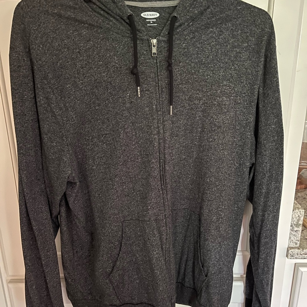 Old Navy Men's Dark Charcoal Full-Zip Hoodie Sweater